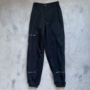 SHEIN black zipper ribbed ankle cargo pants